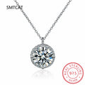 Moissanite Diamond Classic Round Pendant Necklace for Sterling