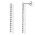 925 Silver Long Drop Tennis Earrings for Women 2.5MM D-E Moissanite Dangle Earrings