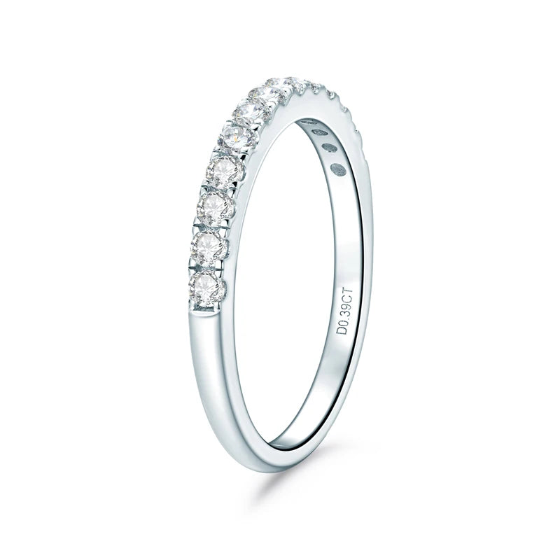 Anziw Classic Stackable Rings 925 Sterling Silver 2mm D Moissanite
