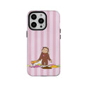 Lovely Cartoon Curious George iPhone Case Luxury Double Layer Cover