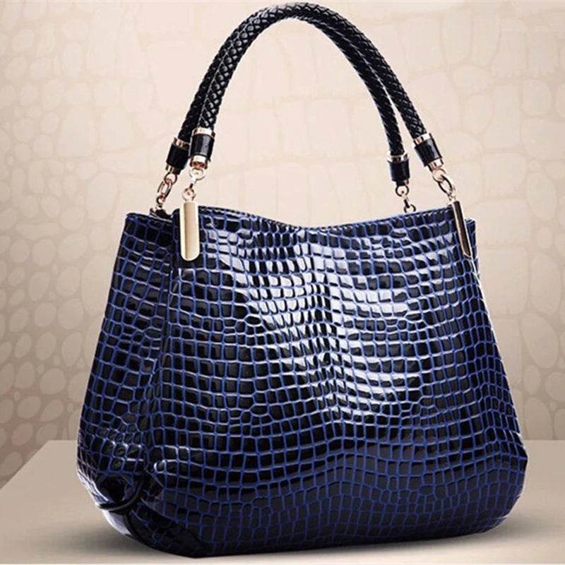 Women Crocodile Pu Leather Messenger Bags Large Capacity Women Bags Handbags Ladies Casual Totes Satchel Women Shoulder Bag - Imbasat