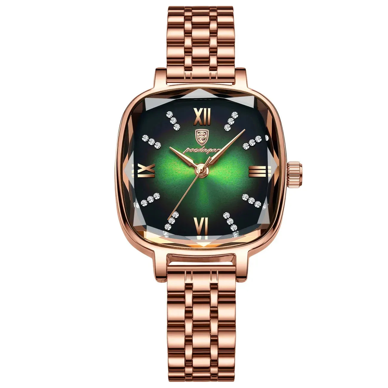 POEDAGAR High Quality Luxury Women Watch Stainless Steel Square Waterproof Quartz Ladies Wristwatches Dress Elegant Femme Clocks