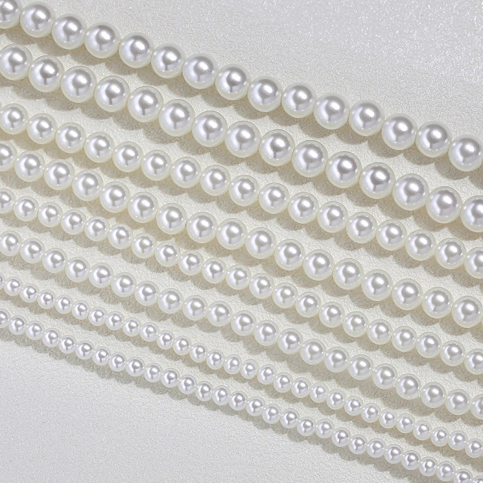 925 Sterling Silver 6mm Pearl Necklace Bead