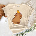 Funny Anime Capybara T Shirt Women Soft Fabric