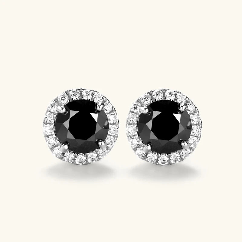 Vintage 2.6ctw Black Moissanite Diamond Jewelry Set for Women Original Silver 925 Stud Earrings