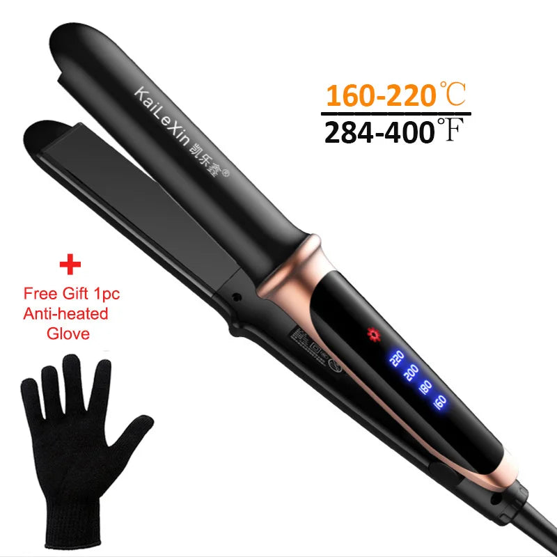 2 In 1 Professional Hair Straightener Hair Electric Iron Curling Straightening Irons For Dry or Wet Smoothing Hair Styling Tools