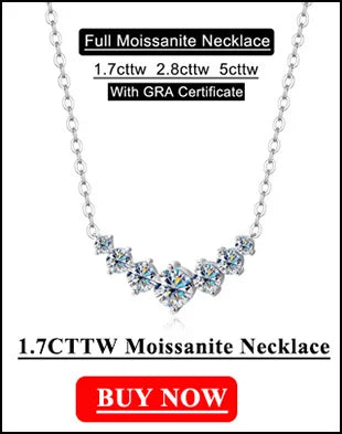 VVS1 Moissanite Pendant Necklace S925 Sterling Silver Plated 18K