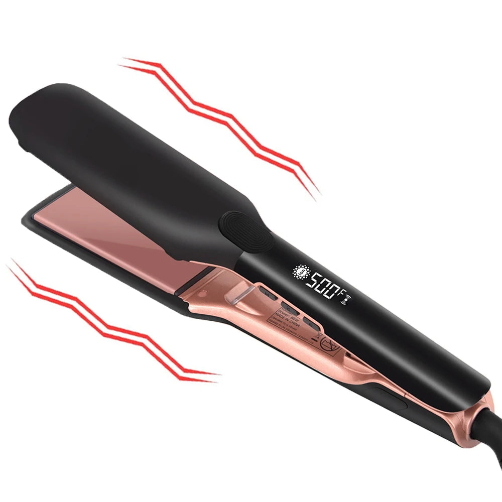 500°F Hair Straightener With Vibration Plasma Hair Flat Irons 260°C Ceramic Coating Plate Professional Salon Styling Tools