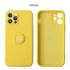 Liquid Silicone Magnetic Ring iPhone Case Shockproof Back Cover