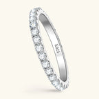 Anziw Full Eternity Bands 2mm Moissanite 925 Sterling Silver