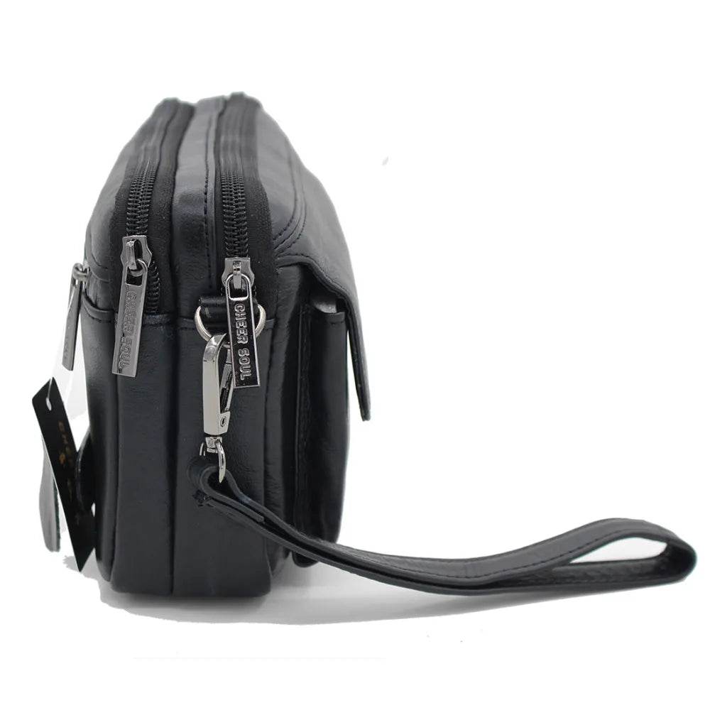 Men Clutch Bag Purse Handy Wallet Genuine Leather Business Mobile Cell Phone Case Handbags Purses Male Money Wrist Wallet Bag - Imbasat