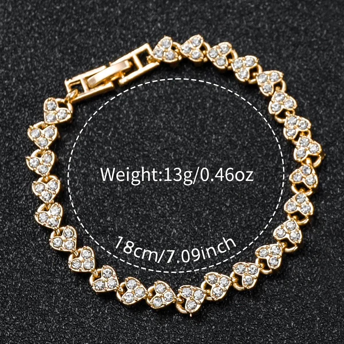 Gold Color Quartz Watch & Diamond Bracelet