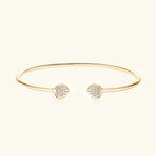 Anziw Love Heart Moissanite Cuff Bangle 925 Silver