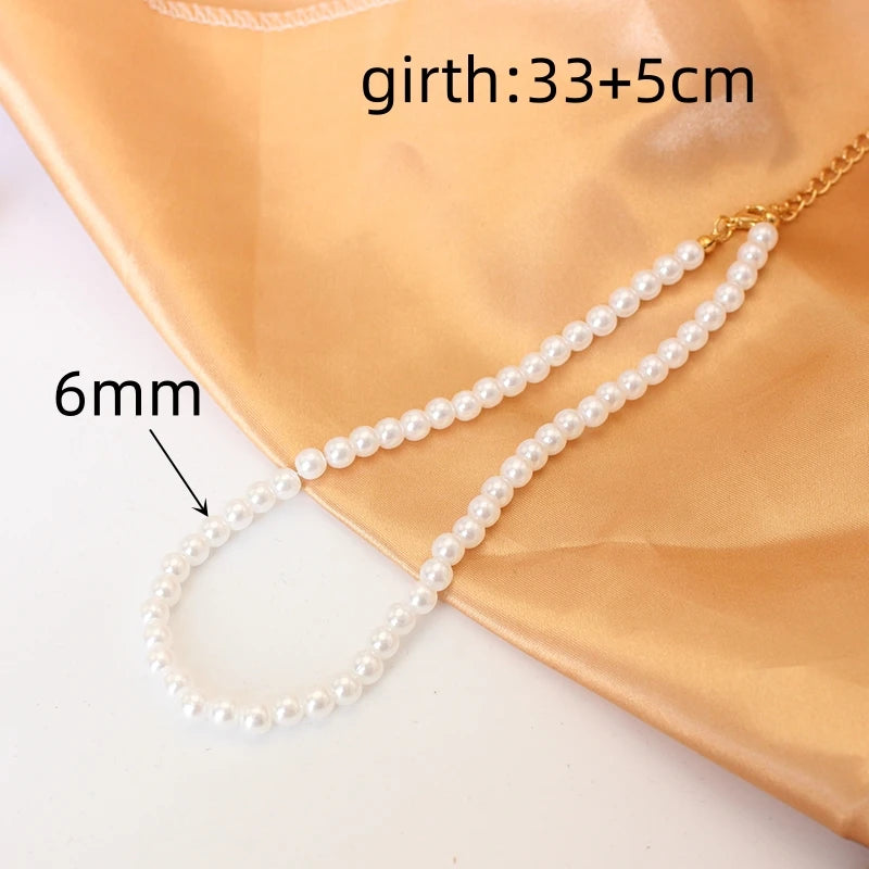 White Pearl Chokers Necklace