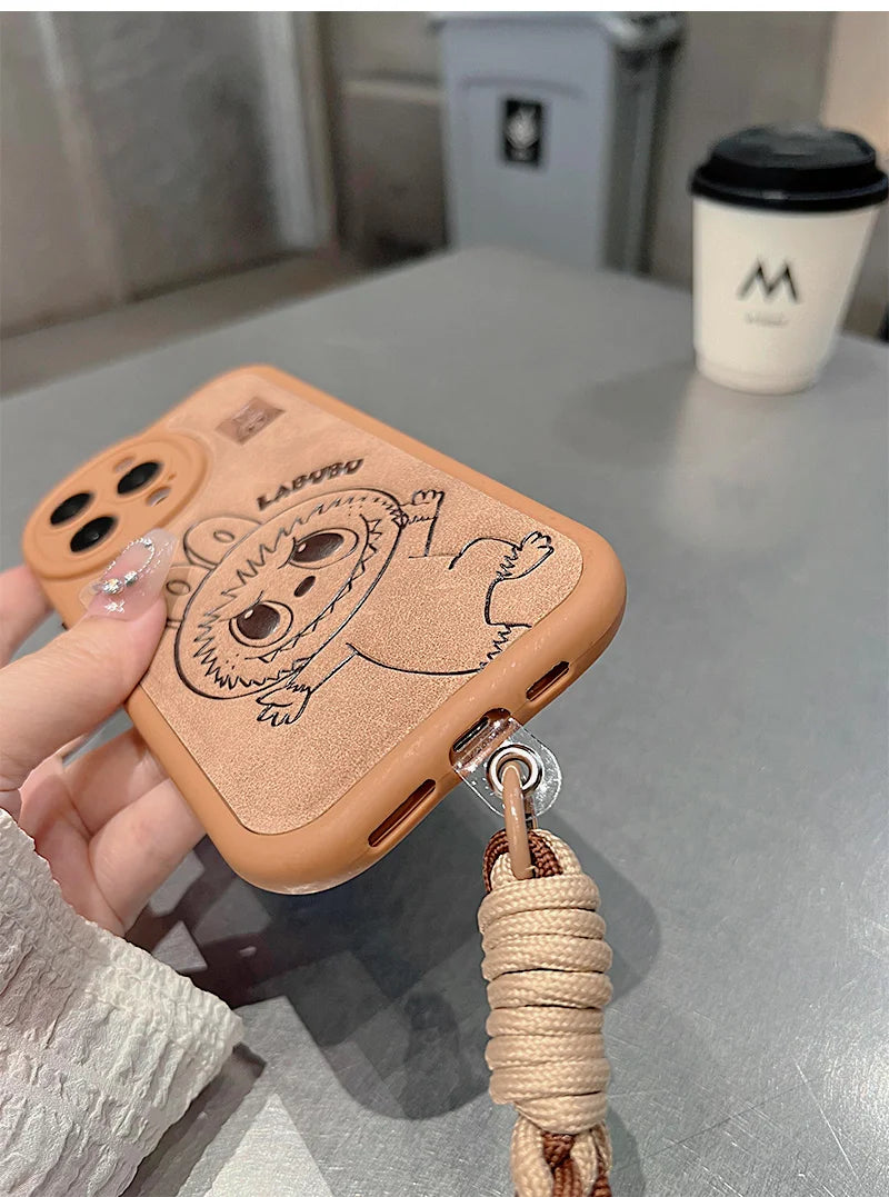 Labubu Handheld Rope Phone Case For IPhone