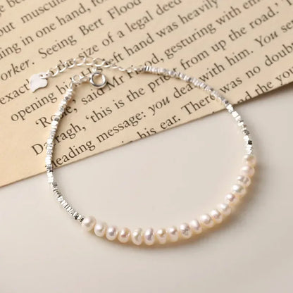 925 Sterling Silver Bracelet Pearls Knots Bracelet for Women Fashion Heart Pearls Irregular Bracelet Luxury Party Jewelry Gift