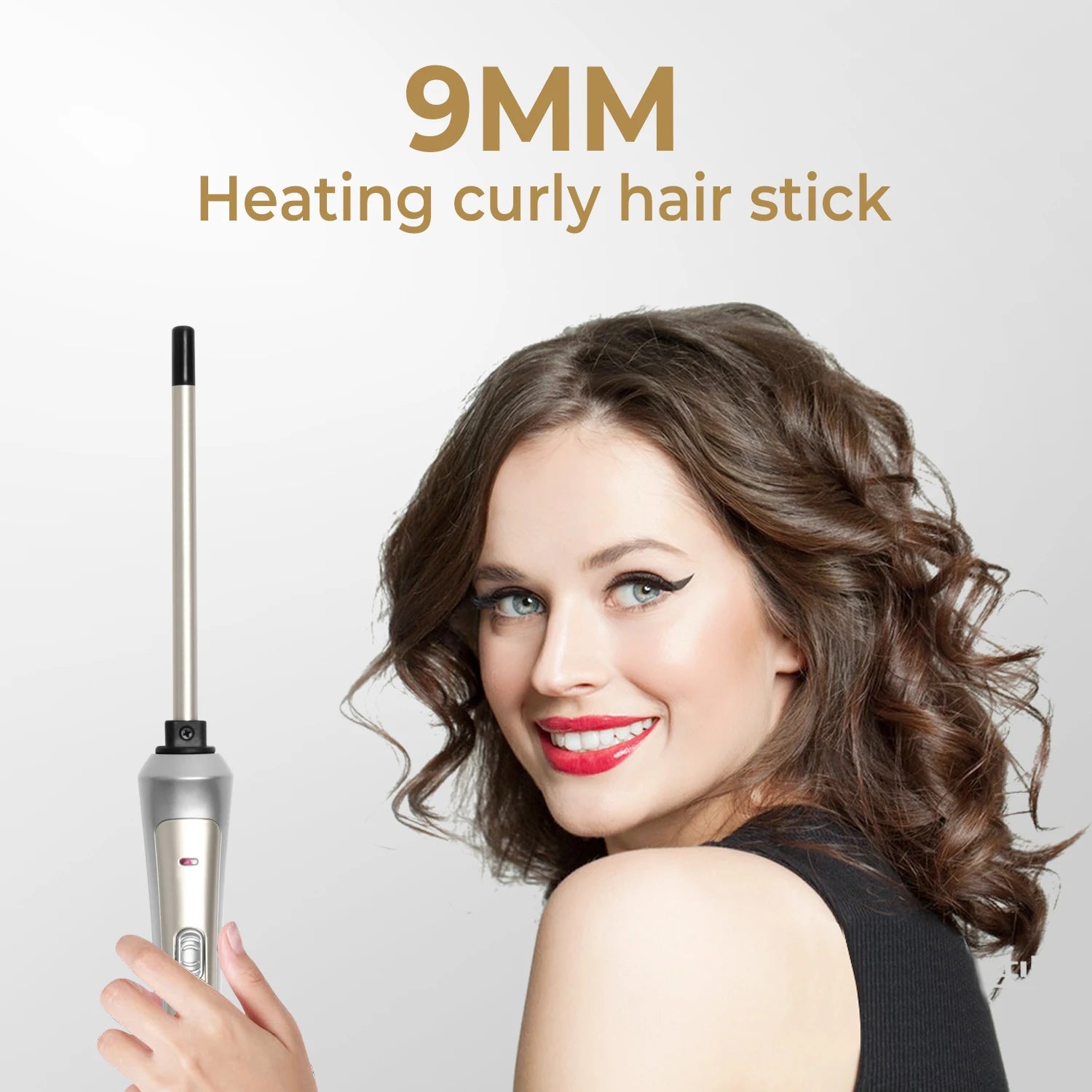 Hair Curling Iron 9mm Professional