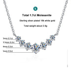 Moissanite Necklace with Certificates 925 Sterling Sliver Plated 18k White Gold