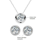 IOGOU Real 3ctw. D Color Moissanite Jewelry Set 925 Silver 18k Gold Plated