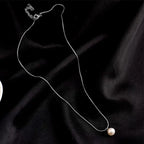 Fashion 925 Sterling Silver Pearl Necklace Geometric Shape