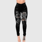 High Waist Ripped Jeans for Women Skinny Black White