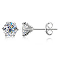 1CT 2CT 3CT D Color Moissanite Earrings Silver 925 Piercing Stud