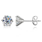 1CT 2CT 3CT D Color Moissanite Earrings Silver 925 Piercing Stud