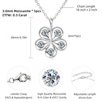 Anziw 925 Sterling Silver Moissanite Necklace Adjustable Chain Flower Petal Pendant