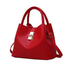 Woman Shoulder Bag Large Capacity Handbag Women Crossbody Bag Lychee Pattern PU Portable Bucket Bag Ladies Messenger Bags - Imbasat