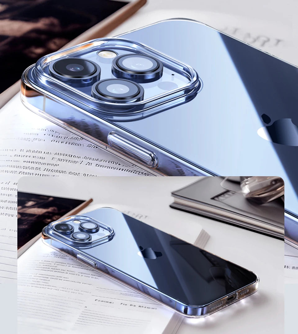 Luxury Transparent Case For iPhone 16 15 11 12 13 14 Pro Max Soft TPU Silicone For iPhone XR XS Max 8 Plus Back Cover Clear Case