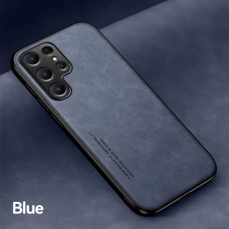  Phone cases for Samsung Galaxy in various colors, featuring a shockproof design with a luxurious leather texture and silky feel.